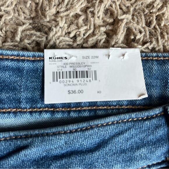 NWT! Sonoma Distressed Medium Wash Mom Short Size 22W - Picture 5 of 6